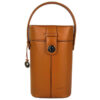 PLC-9387-CY511 Cognac Real Leather Wine Bottle Carrier Bag