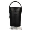 PLC-9387-PO1 Black Real Leather Wine Bottle Carrier Bag