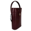 PLC-9387-PO93 Wine Red Leather Wine Bottle Carrier Bag
